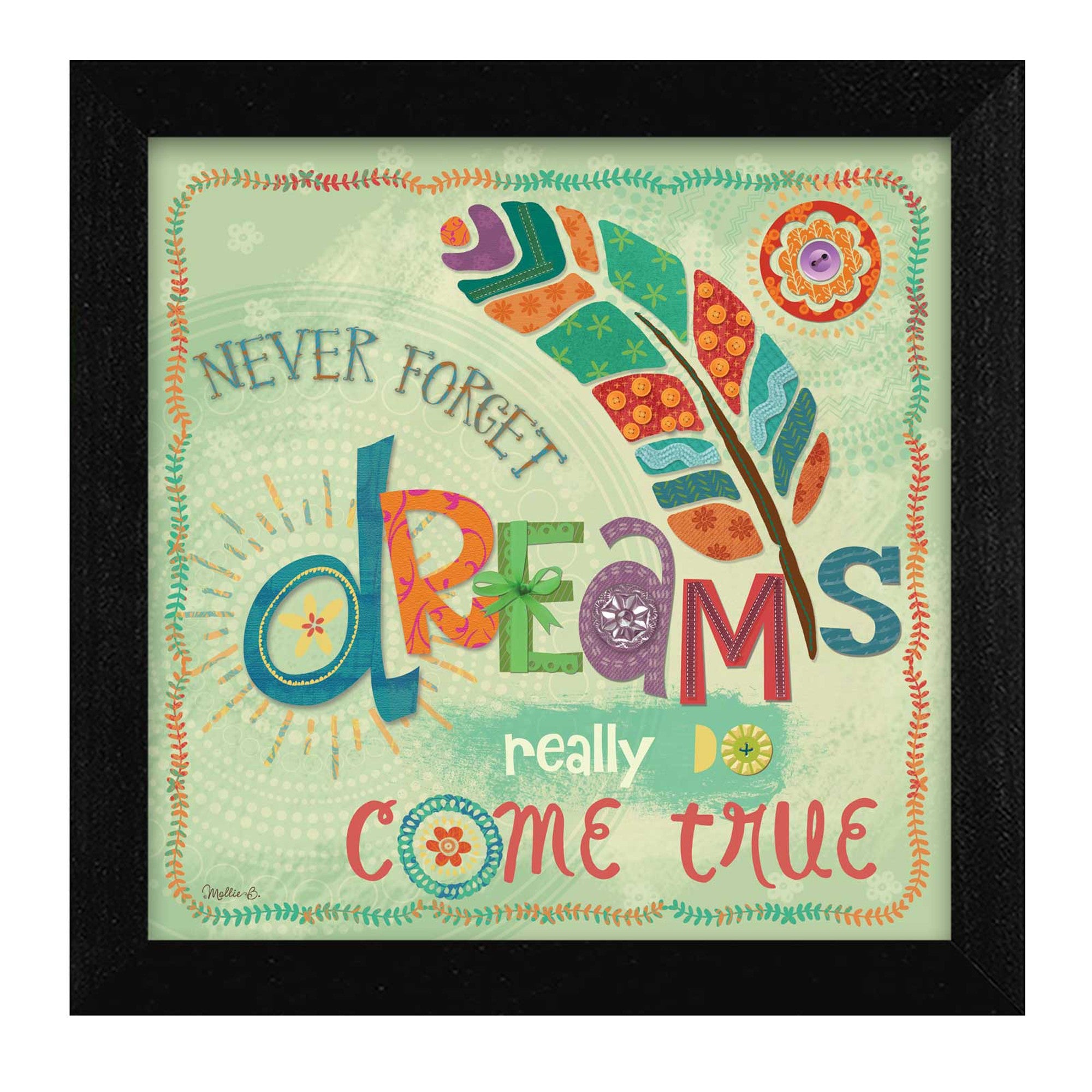 Dreams come True Black Framed Print Wall Art