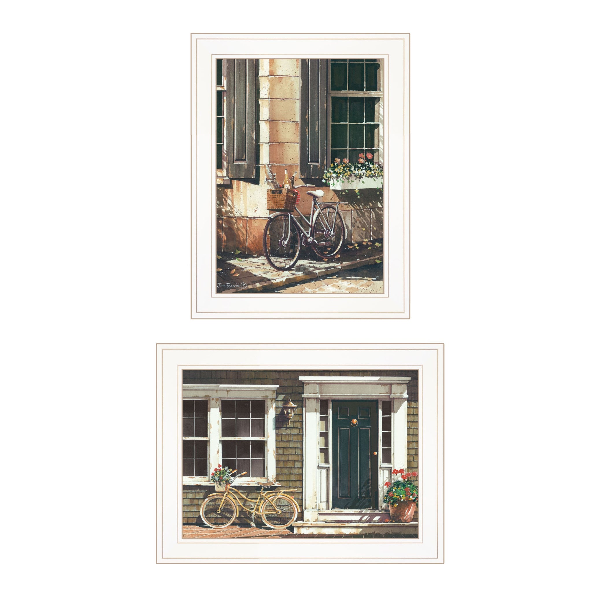 Set Of Two A Picnic getaway 1 White Framed Print Wall Art