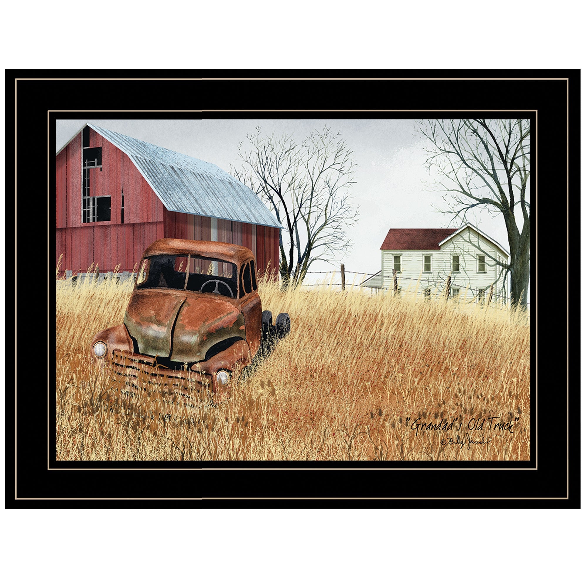 granddads Old Truck 3 Black Framed Print Wall Art