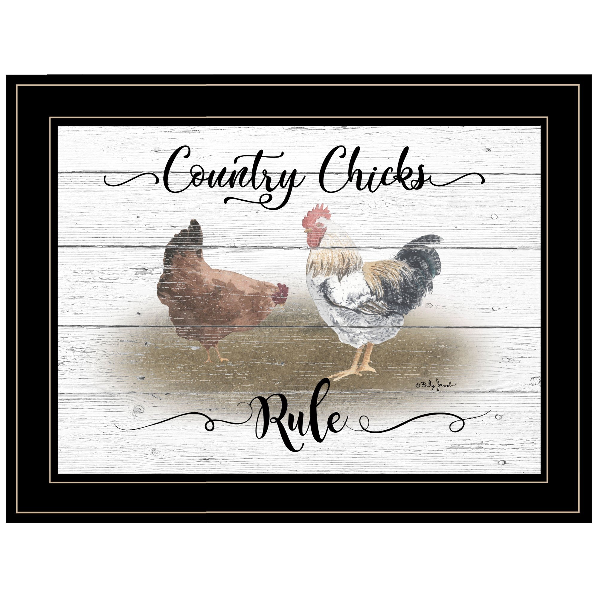 country chicks Rule 3 Black Framed Print Wall Art