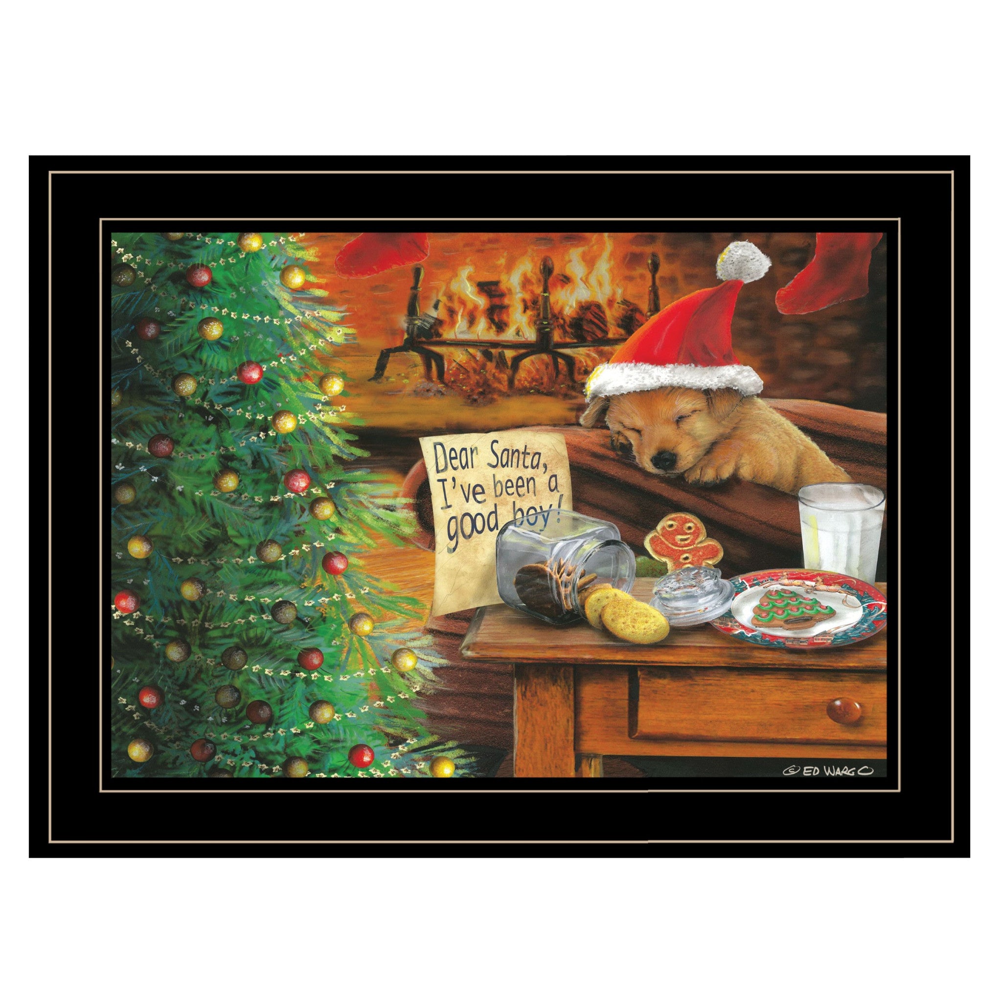 Ive Been A good Boy 3 Black Framed Print Wall Art