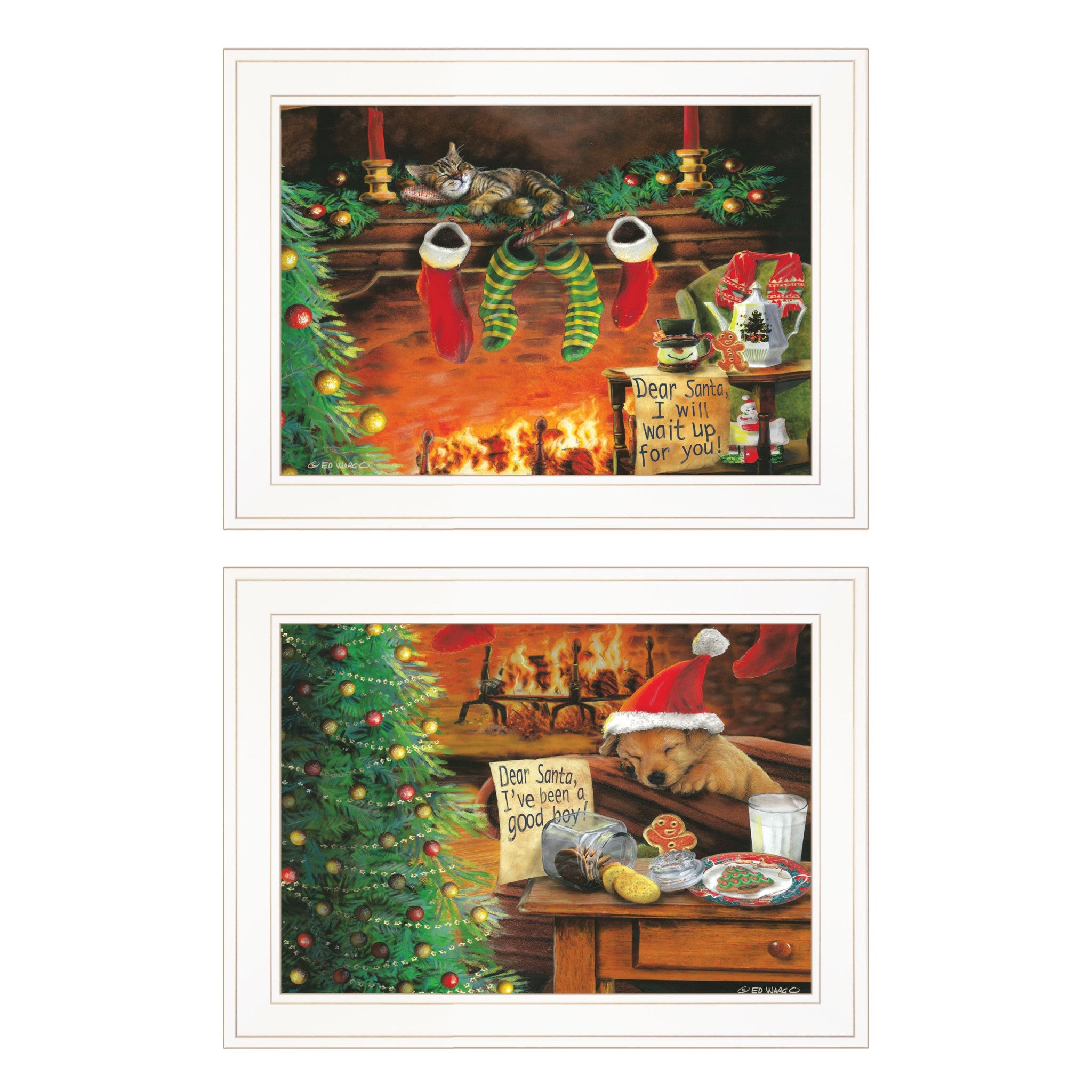 Set Of Two Ive Been A good Boy 1 White Framed Print Wall Art