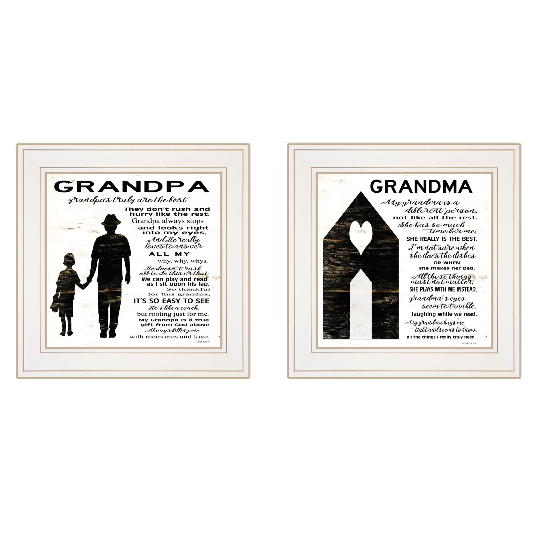 Set Of Two My grandparents Are The Best 2 White Framed Print Wall Art