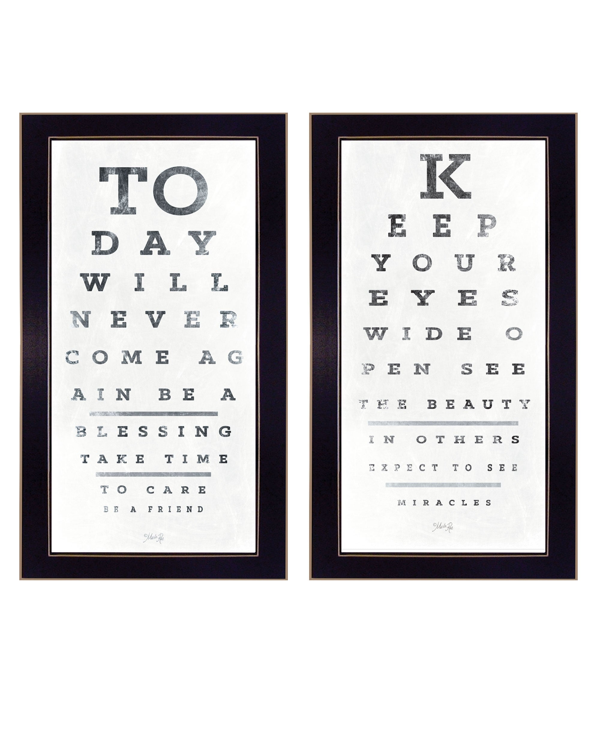 Set Of Two Eye charts 2 Black Framed Print Wall Art