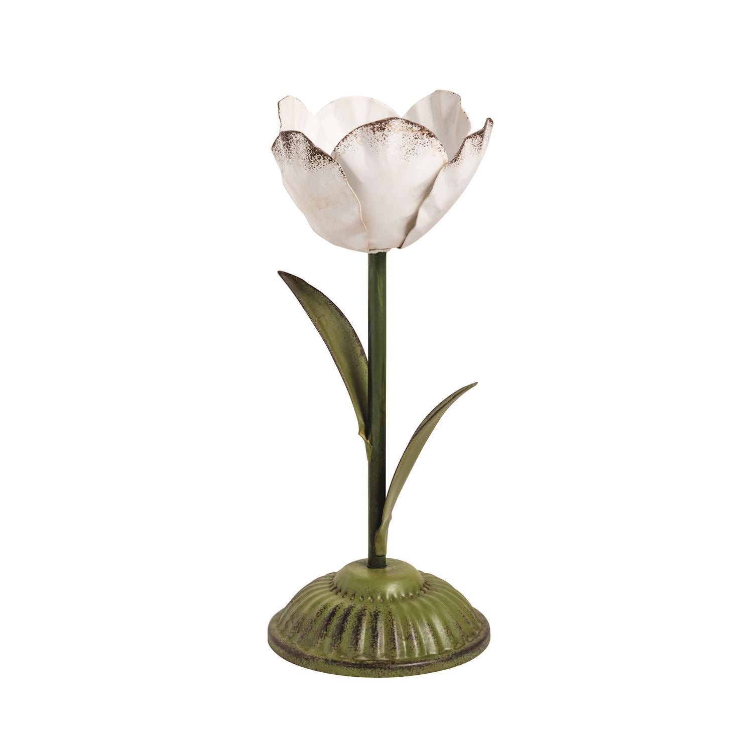 Metal Flower Taper Candle Holder
