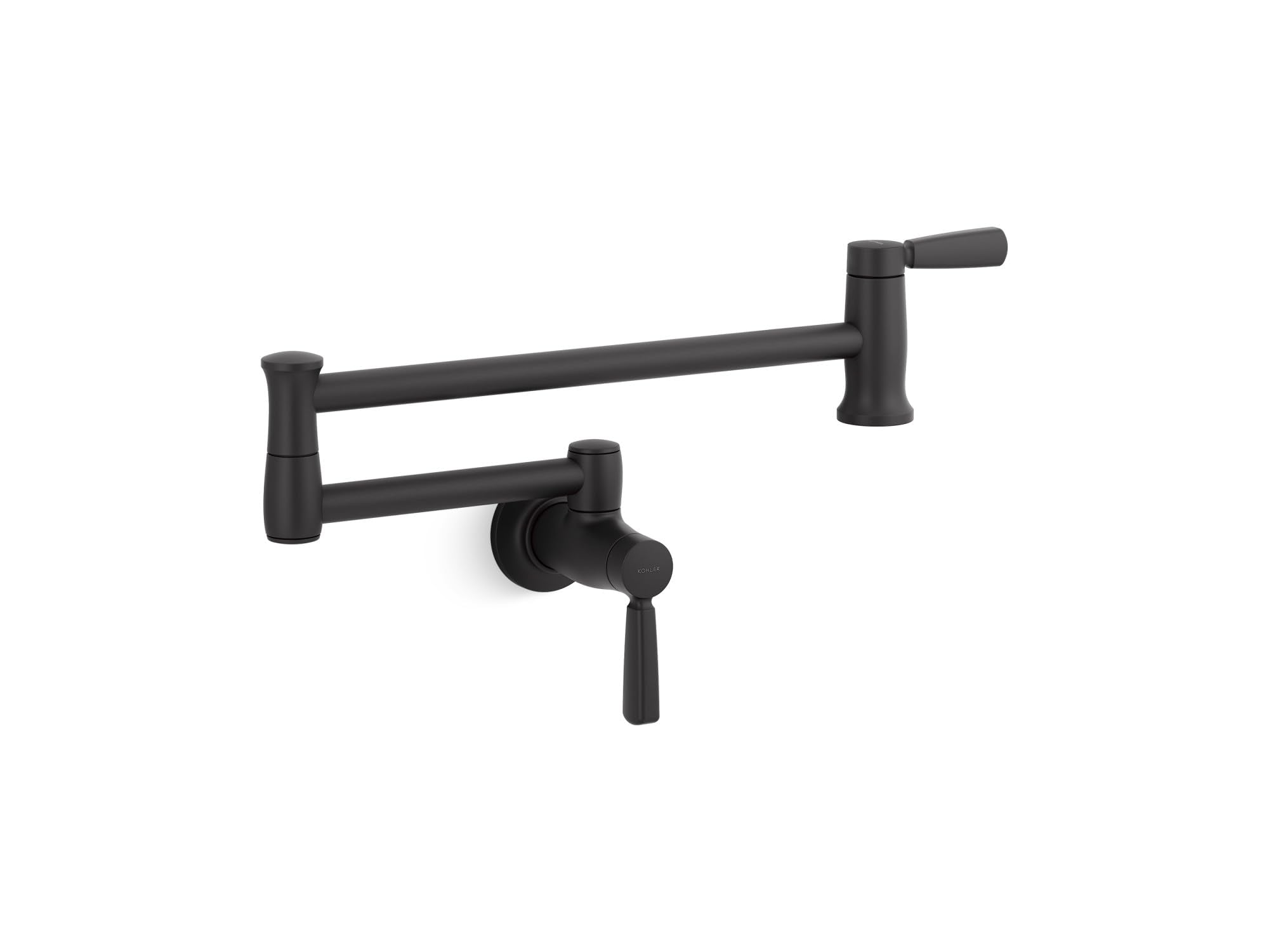 Kohler 35744-Bl Traditional Style Wall-Mount Pot Filler, Pot Filler Faucet, Black Pot Filler, Kitchen Sink Pot Filler Faucets, M