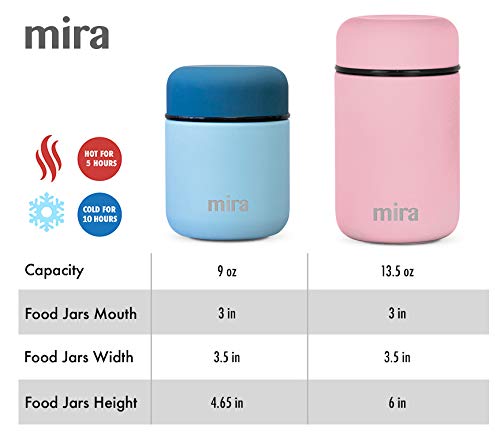 Mira 9Oz Insulated Food Jar Thermo For Hot Food & Soup, Compact Stainless Steel Vacuum Lunch Container - Lilac