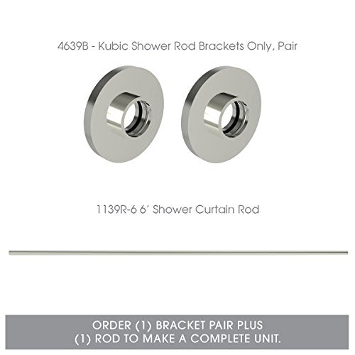 Ginger 1139R-6/Pn 6-Ft, Polished Nickel, 6' Shower Rod