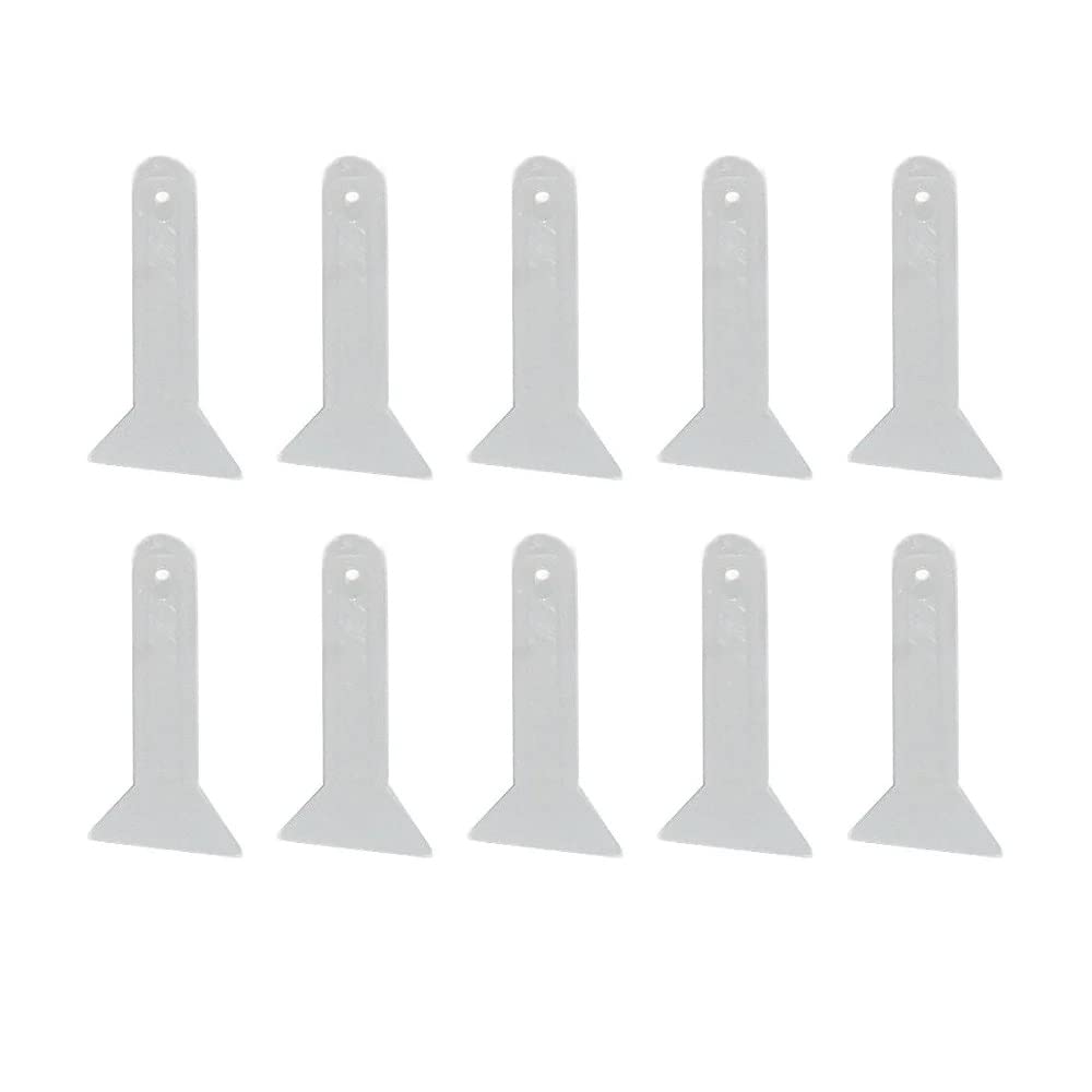 Herb Grinder Pollen Scrapers 1In X .5In - 10 Pack (Clear/White)