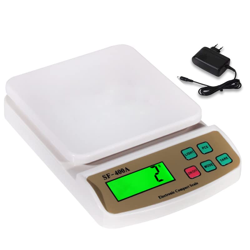 Mcp Kitchen Weighing Scale With Tare Function Sf 400A With Adaptor 10 Kg Digital MultiPurpose Food Weight Machine For Shop Home