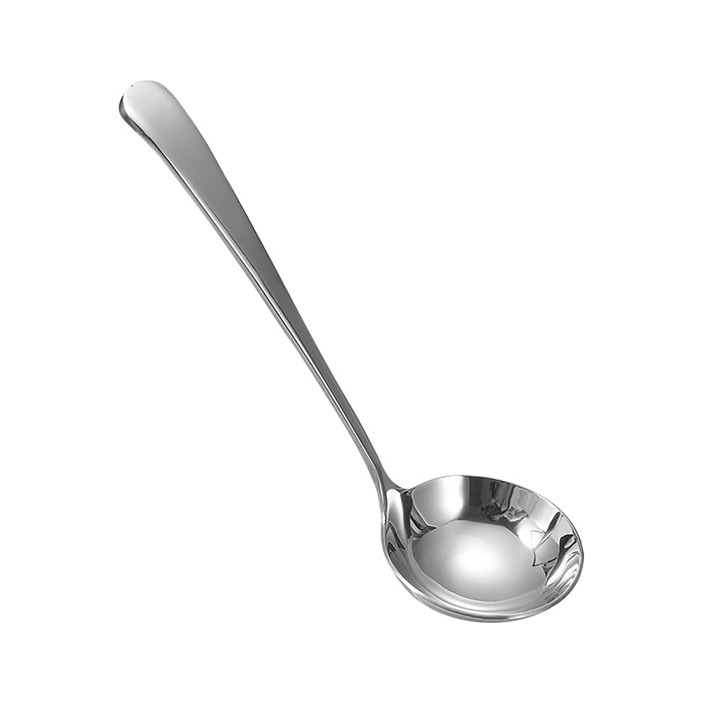 GSHLLO Small Stainless Steel Gravy Ladle Metal Soup Serving Ladle Silver Sauce Ladle Spoon Long Handle Stirring Ladle Kitchen Co