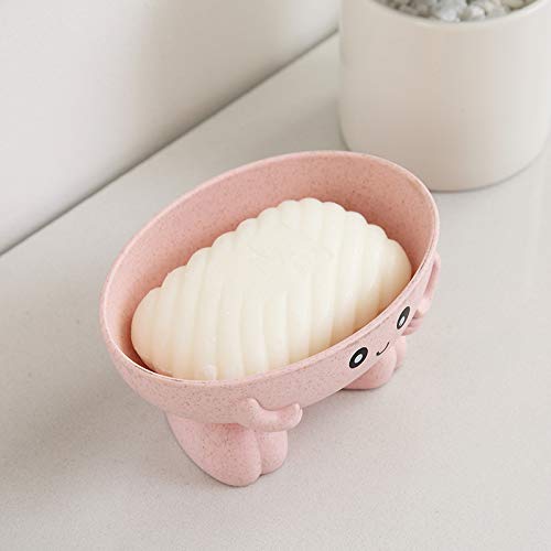 Aeggplant Eco-Friendly Plant Fibres Soap Dish, Lovely Kids Soap Holder, Drain Soap Dish For Bathroom Kitchen (Green)