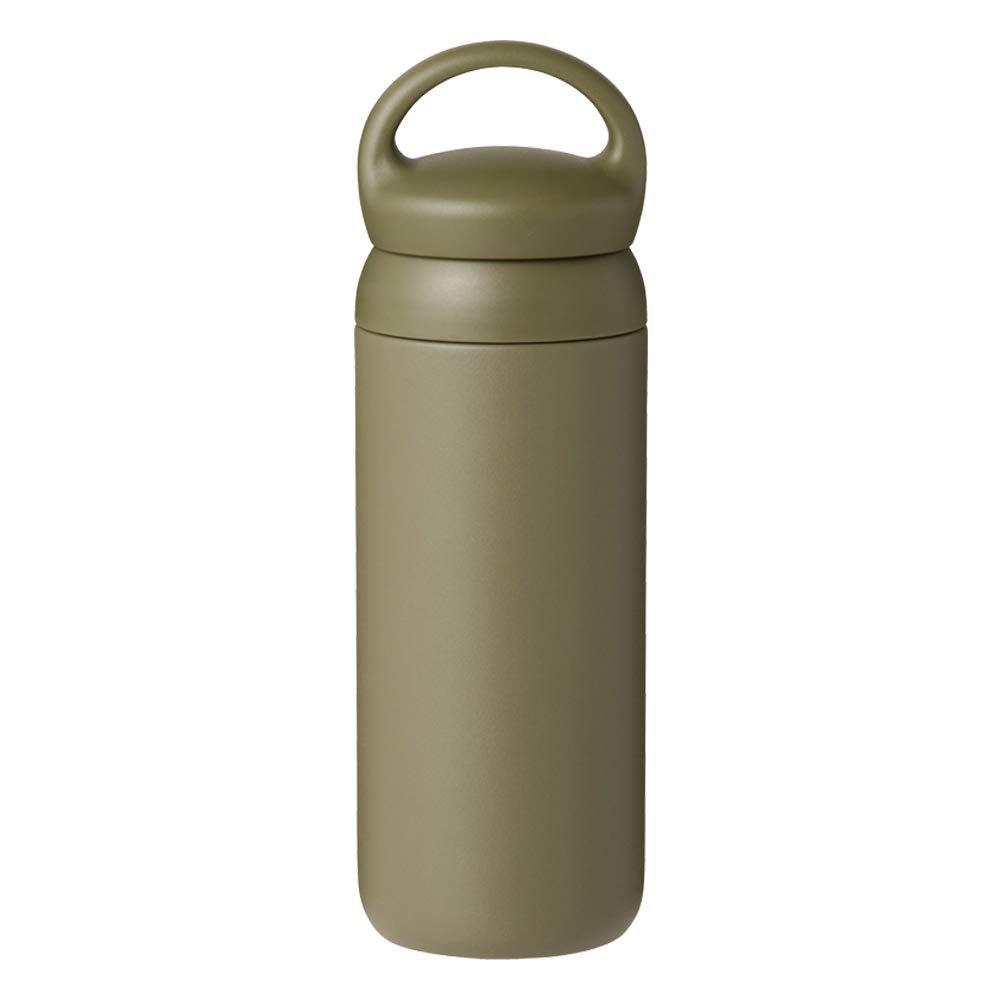 Kinto 21095 Day-Off Tumbler, 16.9 Fl Oz (500 Ml), Khaki, Double Wall Vacuum Construction, Hot And Cold Insulation, Water Bottle