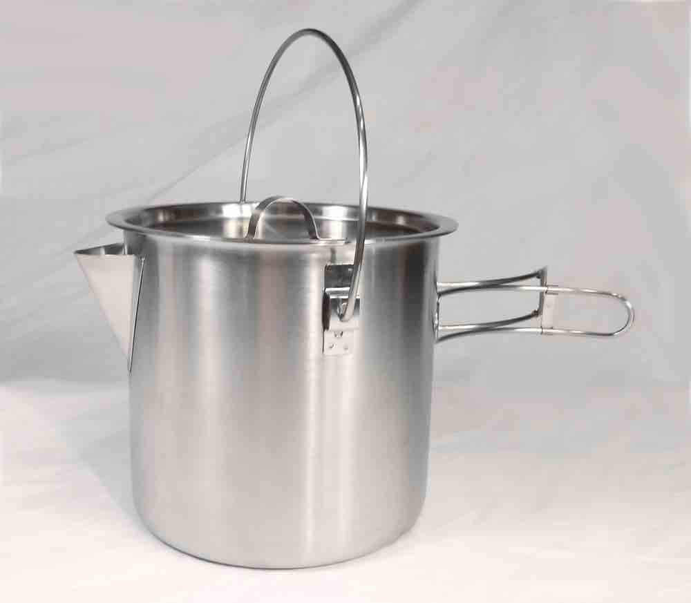 Teton Falls 52/68 Oz Stainless Steel Camping Pot Cooking Kettle