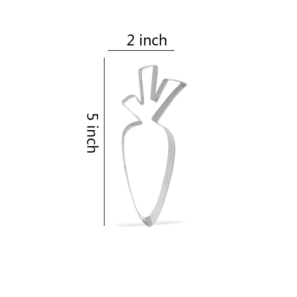 5 Inch Carrot Cookie Cutter - Stainless Steel