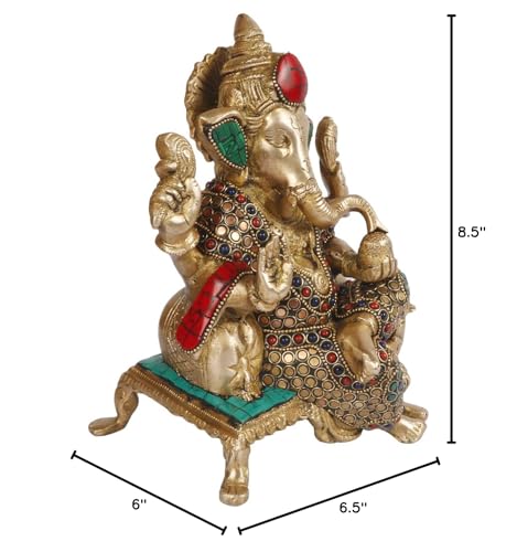 Artvarko Brass Lord Ganesha Bhagwan With Large Ears Mangalkari Ganesh Idol Ganpati Murti Statue Home Office Entrance Decor Pooja