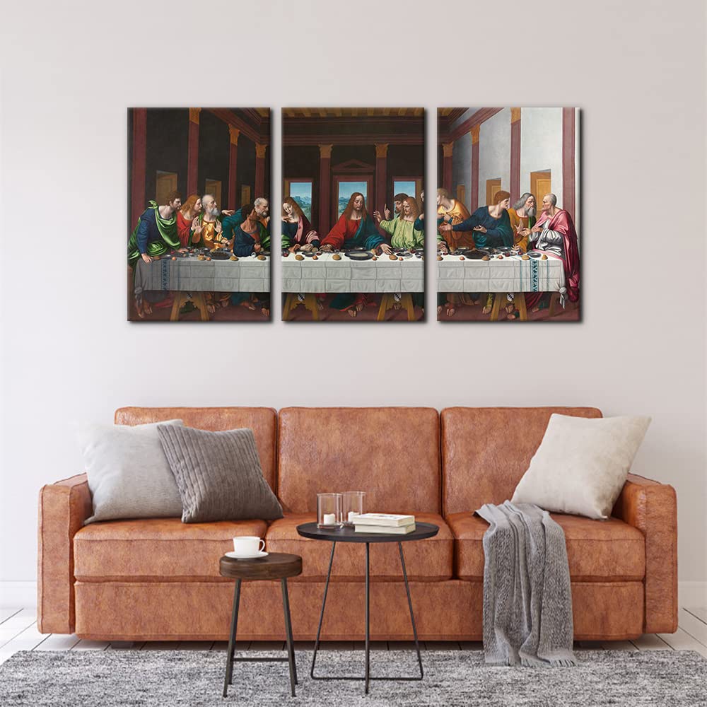 The Last Supper Painting Prints On Canvas Last Supper Wall Art Decor For Living Room Modern 3 Panels Jesus Pictures Posters Gicl