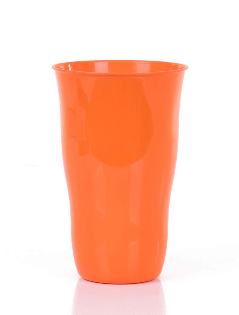 Mintra Home Reusable Plastic Cups 21 Ounce Tumbler - Pack Of 6 (Orange) For Party, Kids, Home, Kitchen, Events, Drinks And Drink