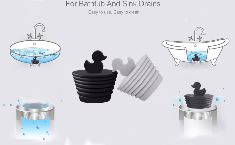 Bathtub Stopper 2 Pcs Universal Tub Stopper Kitchen Silicone Bath Plug Cute Bathtub Drain Stopper Plug For Bathroom Sink And Bat