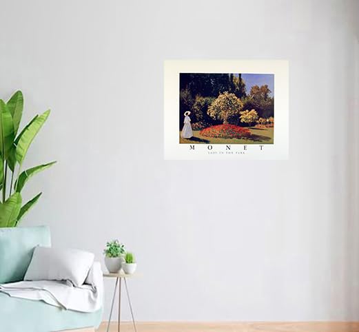 Impressionist Nature Claude Monet Lady In The Park Floral French Wall Decor Art Print Poster (16X20)