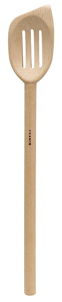 HIC Kitchen French Beechwood Slotted Slanted Spoon, 11.5-Inches