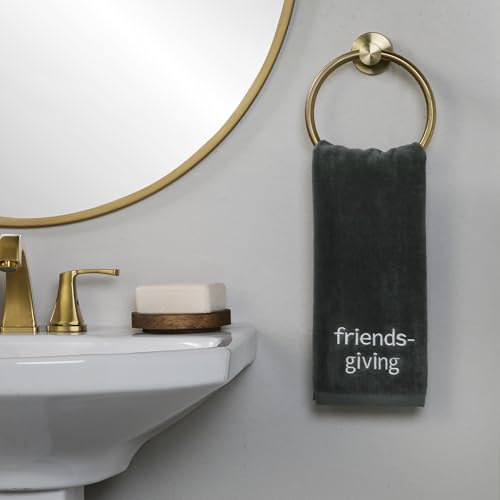 SKL Home Thanksgiving/Autumn/Fall Friendsgiving 100% Cotton Embroidered 2pc Hand Towel Set, Decorative for Bath/Kitchen/Bar & Ho