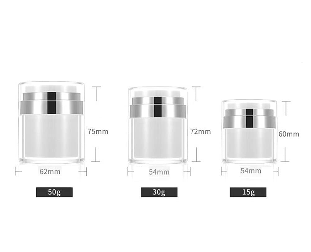 Wresty 2 Pack Airless Cosmetic Container Empty Acrylic Air Pump Jars Travel Vacuum Bottle Airless Cream Lotion Sample Containers