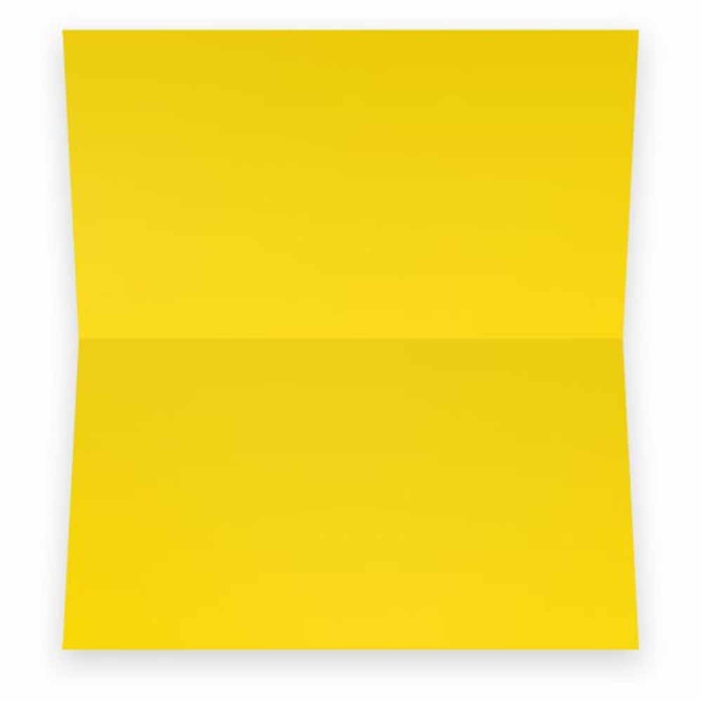 Yellow Place Cards - Flat Or Tent - 10 Or 50 Pack - White Blank Front With Solid Color Border - Placement Table Name Seating Sta