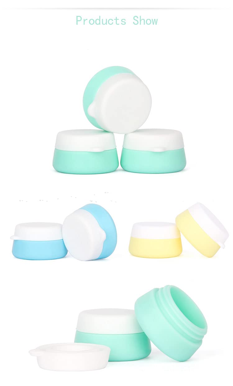 3 Pcs 20Ml Silicone Cream Jars,Travel Containers Sets Refillable Empty Makeup Pots Container Vials For Cosmetic Lotion Face Body