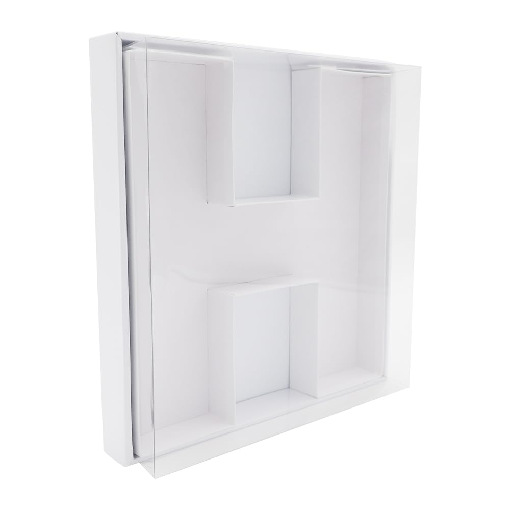 SHENGHE 12 Fillable Cardboard Letter Charcuterie Gift Cupcake Box With Cover Sweets Packaging (H)