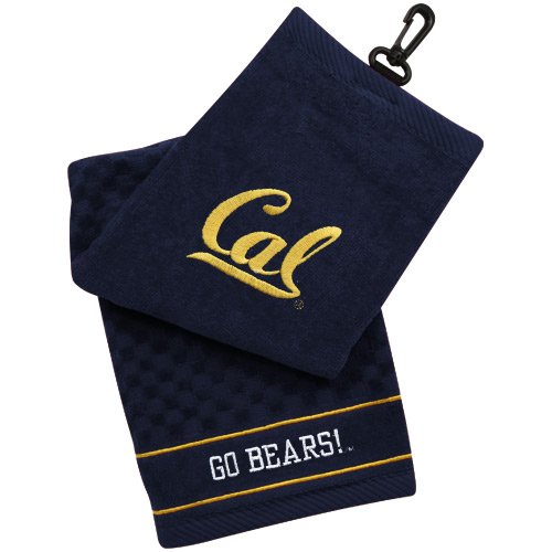 Team Golf Ncaa California Golden Bears Embroidered Golf Towel Embroidered Golf Towel, Checkered Scrubber Design, Embroidered Log