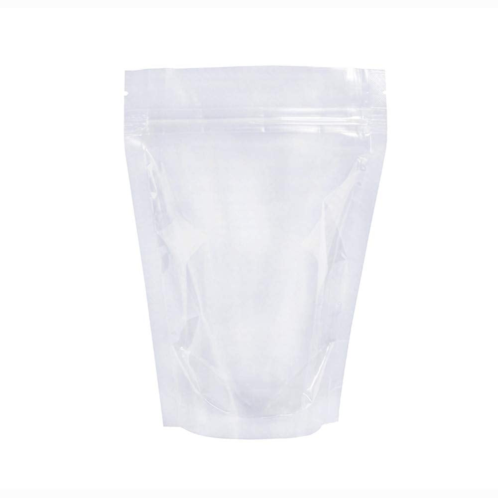 Pabck 100 Pack (Outside Size 4.3X7.1 Inch)(Inside Size 3.86X4.53 Inch) Clear Resealable Stand Up Bags Heat Seal Zipper Lock Stor