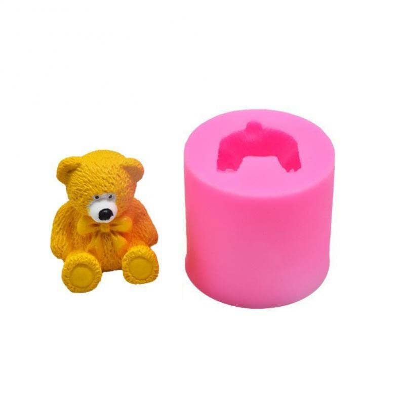 2Pcs 3D Baby Teddy Bear Silicone Molds For Handmade Soap Fondant Candy Making Tools Teddy Bear Chocolate Mold Desserts Ice Cube