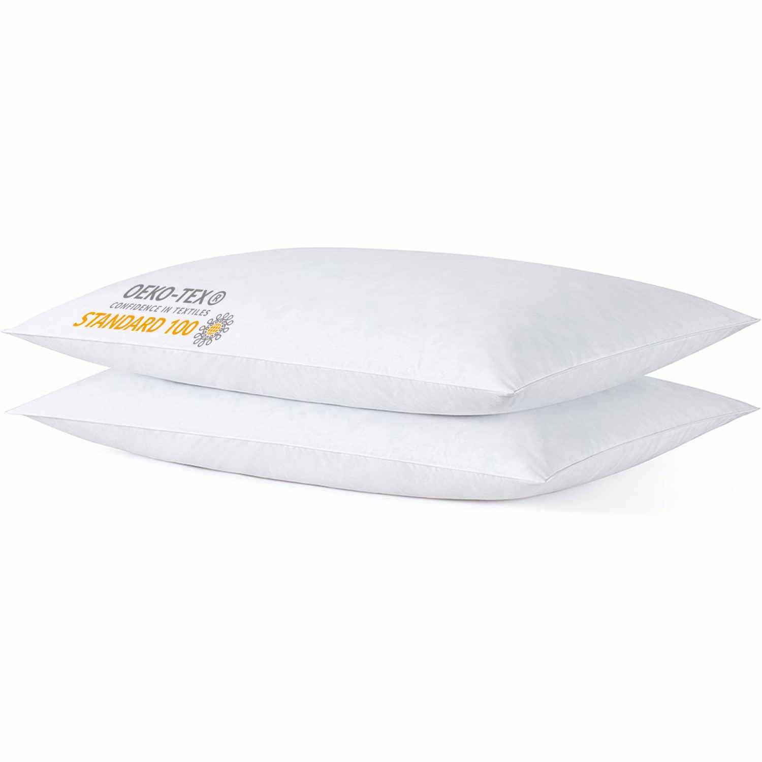 Ifaon Bed Pillows Standard Size Set Of 2 Pack For Sleeping, Soft Fluffy Hypoallergenic Microfiber Filling Pillow Breathable Skin