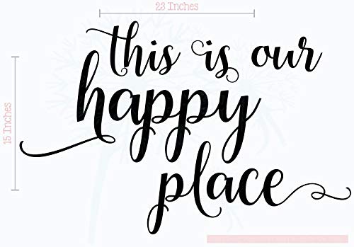 This Is Our Happy Place Wall Decals Stickers Vinyl Lettering Art Home D  Cor 23X15-Inch Black