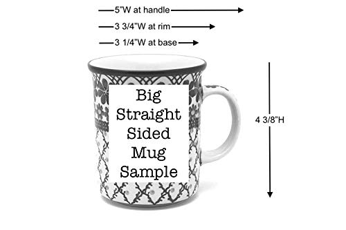 Polish Pottery Mug - Big Straight Sided - Blue Yonder