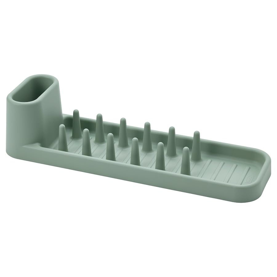 Establisher Stmling Dish Drainer, Light GreyGreen, 48 Cm (19)  Spacious And Stylish Drying Rack For Plates, Glasses, And Uten