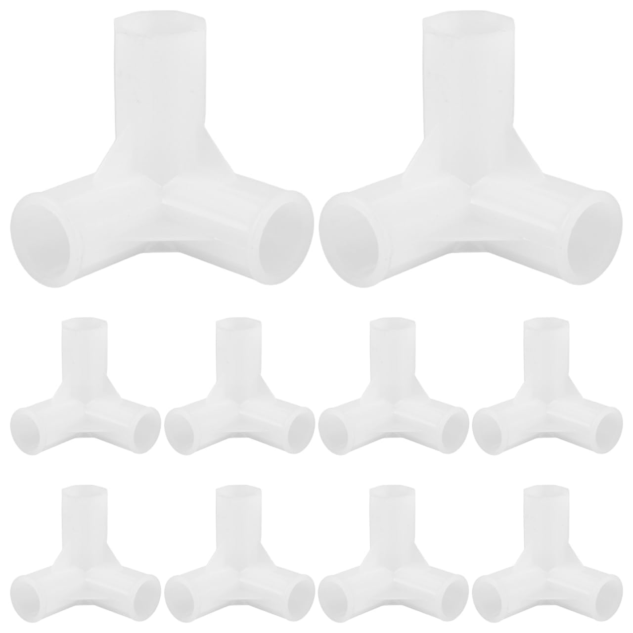 Cabilock 10Pcs Plastic Closet Rod 3Way Connectors MultiUse Furniture Hardware Fasteners for Wardrobe Shoe Cabinet I.D 0.51In