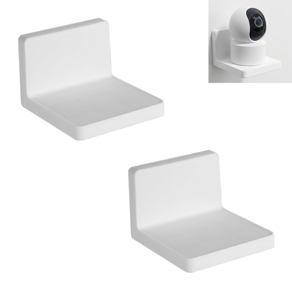 Hasthip  Cotton 2Pcs Wall Mount Camera Shelf Small Wall Shelf Wall Holder No Drill Self Adhesive Universal Small Floating Shelf