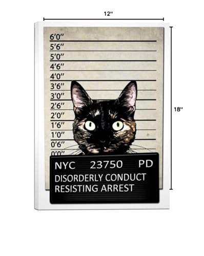 Cortesi Home ''Kitty Mugshot'' By Nicklas Gustafsson, Giclee Canvas Wall Art, 12 By 18-Inch
