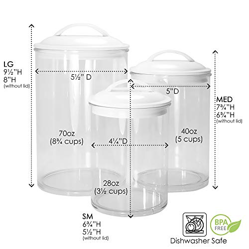 Calypso Basics By Reston Lloyd Acrylic Storage Canisters, Set Of 3, Black