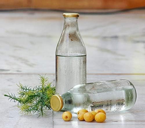 Craftfry Glass Airtight Lid Milk Bottles Transparent Bottle 300Ml (Pak Of 6), For Juice Shakes Cold Coffee