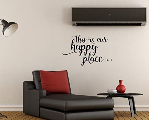 This Is Our Happy Place Wall Decals Stickers Vinyl Lettering Art Home D  Cor 23X15-Inch Black