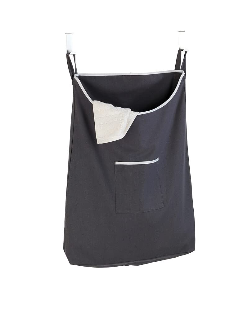 Wenko Laundry Hamper Bag Hanging, Over The Door Basket With Hooks, For Bathroom, Closet, Space Saving Storage, Wall Mounted 3.94