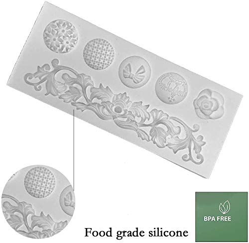 Diy Baroque Style Curlicues Scroll Relief Lace Flower European For Diy Cake Fondant Baking Biscuit Tray 3D Hard Candies Drop Dec