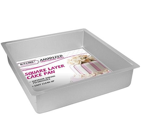 NY Cake Anodized Aluminum Square Cake Pans (9 Inch x 9 Inch x 2 Inch)