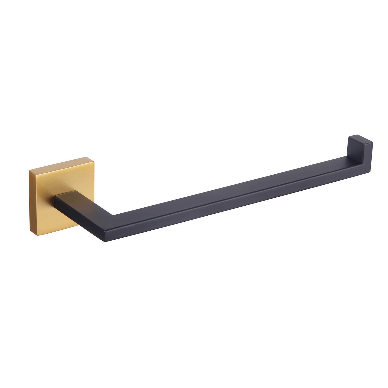 GERZWY Modern Towel Holder Contemporary Style Stainless Steel Towel Hanger Towel Ring for Bathroom Wall Mount (Black & Gold) IG1