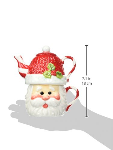 Cosmos Gifts Santa Tea For 1 Tea Set, 6-1/4-Inch