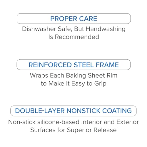 Viking Culinary Nonstick Baking Sheet 3 Piece Set, Large, Medium & Small, Aluminized Steel, 0.8. Mm Gauge