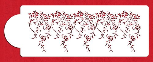 Designer Stencils Large Vintage Lace Cake Stencil Side, Beige/Semi-Transparent